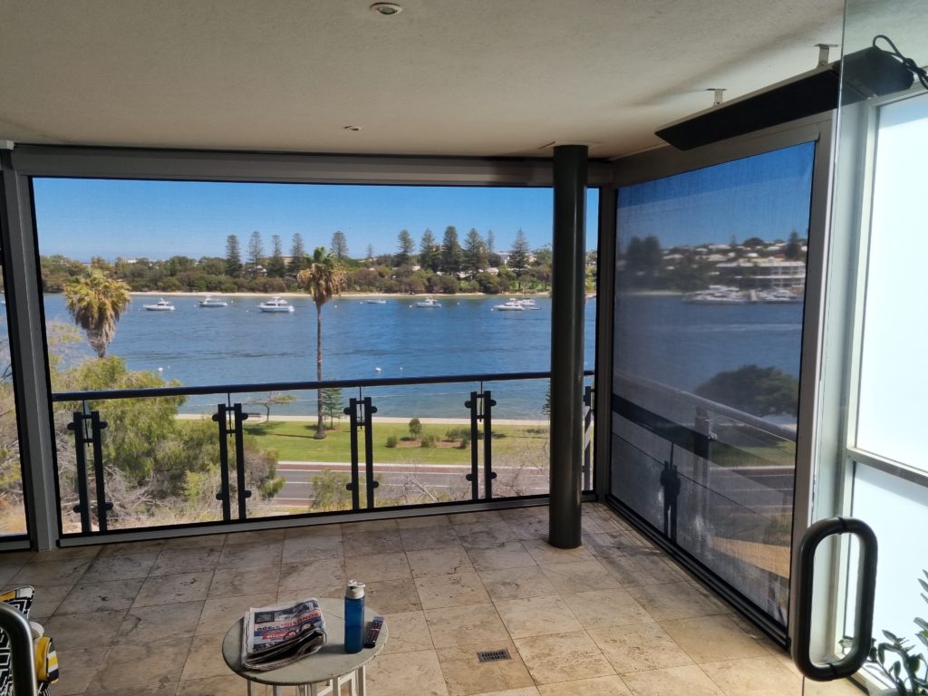 Ziptrak Outdoor Blinds Balcony Installation - East Fremantle - All About Shade