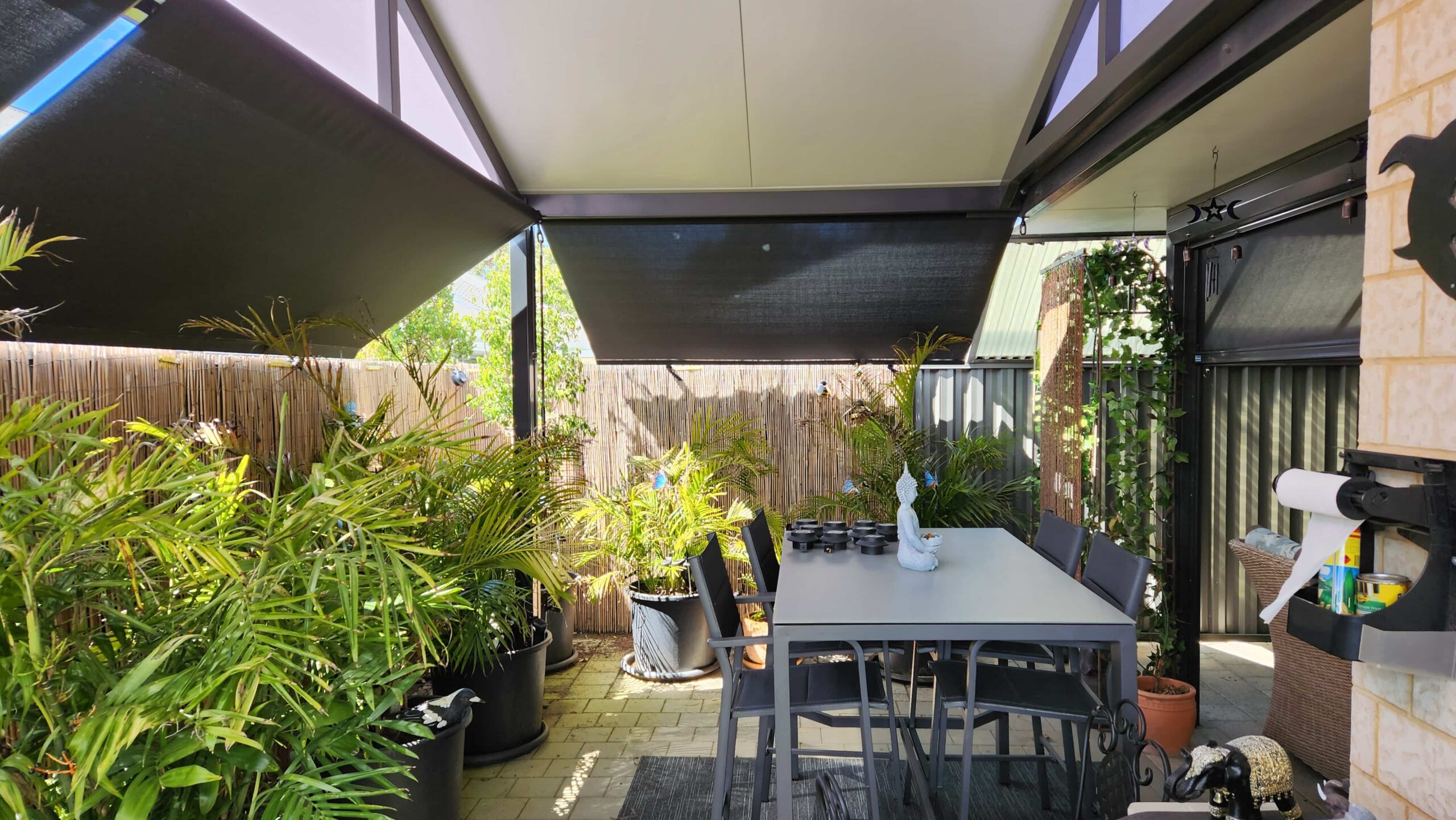 Roof to Fence Blinds Patio Perth