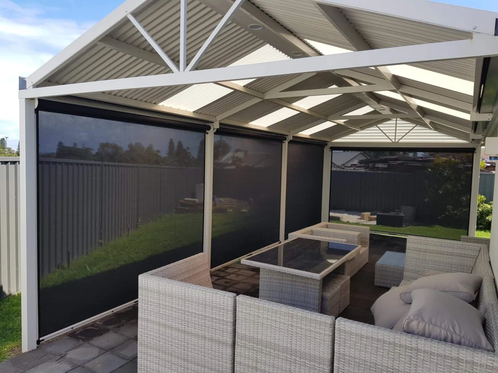 Outdoor Blinds instead of Screens installed in Perth backyard