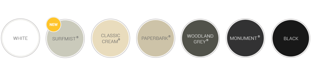 Colorbond Hardware Colours For Ziptrak Pelmets
