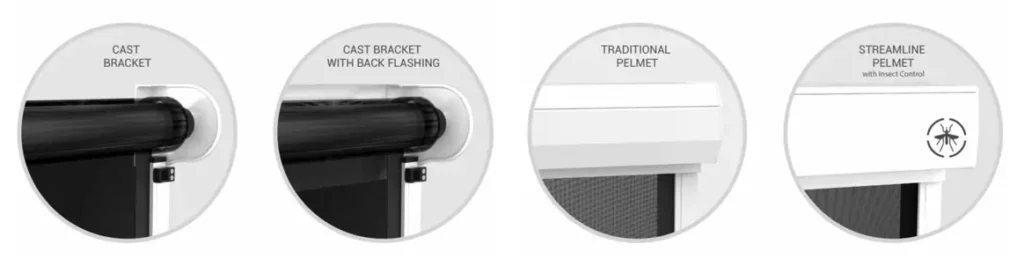 Ziptrak Open Roll and Pelmet Options