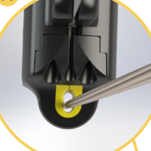Noise dampening insert in the cable guided blind bottom bar