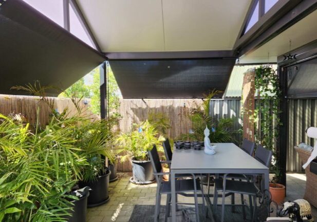 Roof to Fence Blinds Patio Perth
